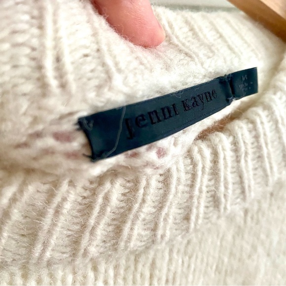 Jenni Kayne Alpaca Cocoon Crewneck Ivory Sweater Size Medium - Picture 4 of 7